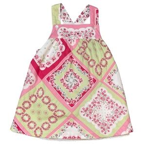Janie and Jack Set The Table Floral Patchwork Dress 18-24 months